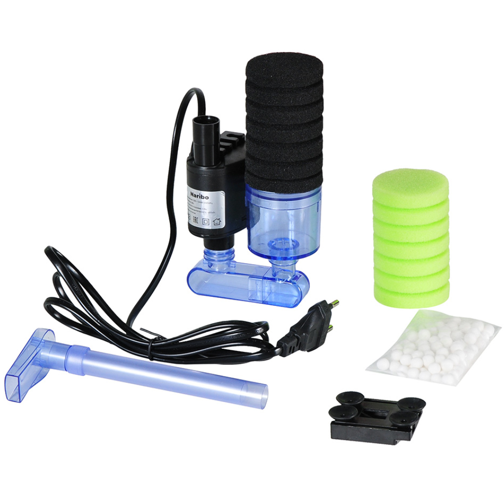 Фильтр Naribo с помпой (открытая губка + био-наполнитель) 8,5х7х36см