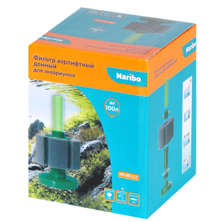 Фильтр аэрлифтный Naribo донный M (губка) 8,5х8,5х16см