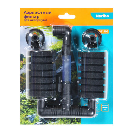 Фильтр аэрлифтный Naribo на присосках M (губка) 13,5х5х21см