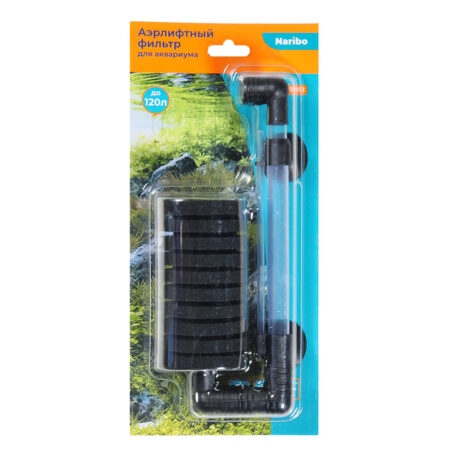 Фильтр аэрлифтный Naribo на присосках L (губка) 9,5х6х36,5 см