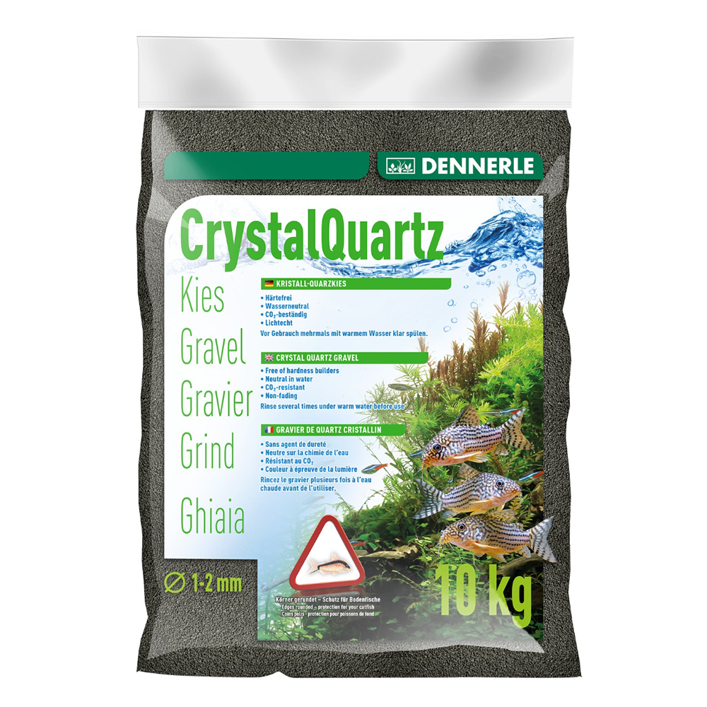 Грунт Dennerle Crystal Quartz Gravel черный, 10кг