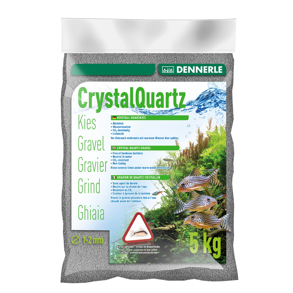 Грунт Dennerle Crystal Quartz Gravel темно-серый, 5кг