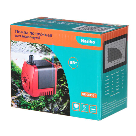 Помпа погружная Naribo 8Вт, 650л/ч, h.max 0,9м