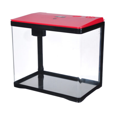 Аквариум PRIME, 33л, красно-черный, с LED светильником, фильтром и кормушкой